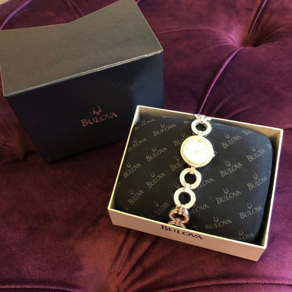 Ladies Bulova Bracelet Crystal Watch